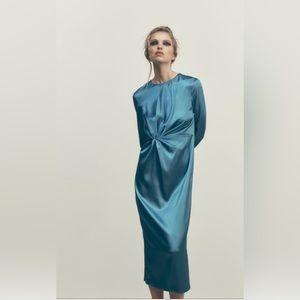 KNOTTED SATIN EFFECT DRESS